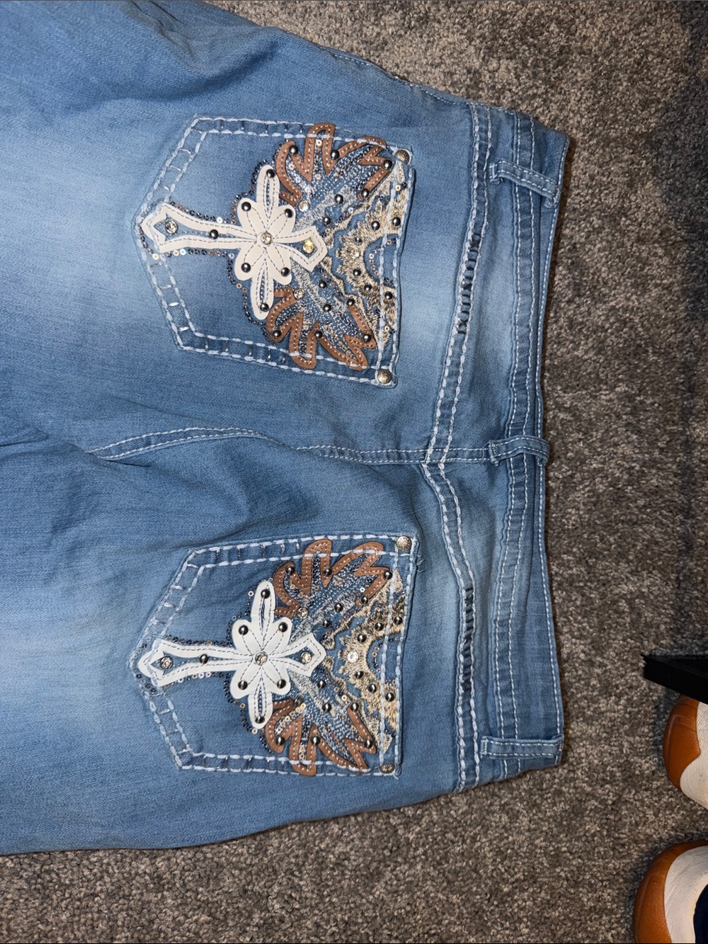 Light Blue Women's Jeans - Casual Stretch Denim - Picture 3 of 3